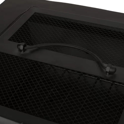 29 In. W X 17.2 In. H Square Wood Burning Outdoor Fire Pit in Grey — product view 4
