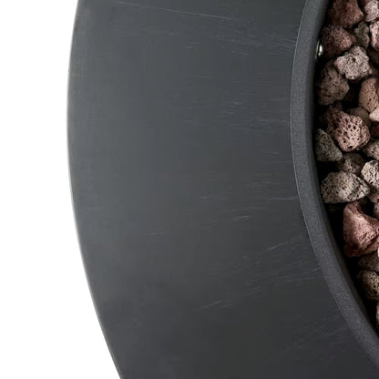 32 In. W X 13.5 In. H Iron Propane Gas Burning round Outdoor Patio Fire Pit in Dark Grey — product view 5