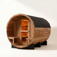 6-Person Patchworkred Cedar Traditional Steam Barrel Sauna