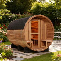 6-Person Patchworkred Cedar Traditional Steam Barrel Sauna — product view 10