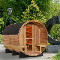 6-Person Patchworkred Cedar Traditional Steam Barrel Sauna — product view 11