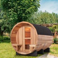 6-Person Patchworkred Cedar Traditional Steam Barrel Sauna — product view 12
