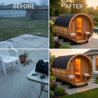 6-Person Patchworkred Cedar Traditional Steam Barrel Sauna — product view 4