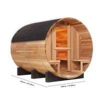 6-Person Patchworkred Cedar Traditional Steam Barrel Sauna — product view 6