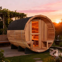 6-Person Patchworkred Cedar Traditional Steam Barrel Sauna — product view 8