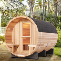 6-Person Patchworkred Cedar Traditional Steam Barrel Sauna — product view 9