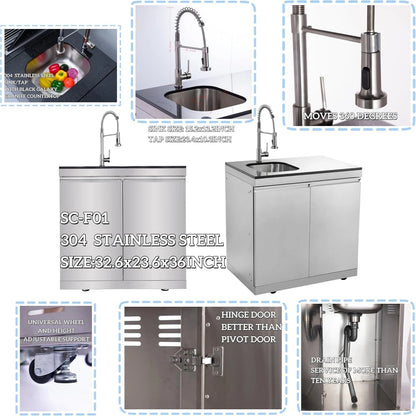 BBQ Island Outdoor Kitchen Kits, 4-Burner 72000 BTU Stainless Steel Modular 98 Inch Natural Gas Outdoor Kitchen Bar Barbecue Island Grill with Refrigerator and Sink for Patio Backyard — product view 2