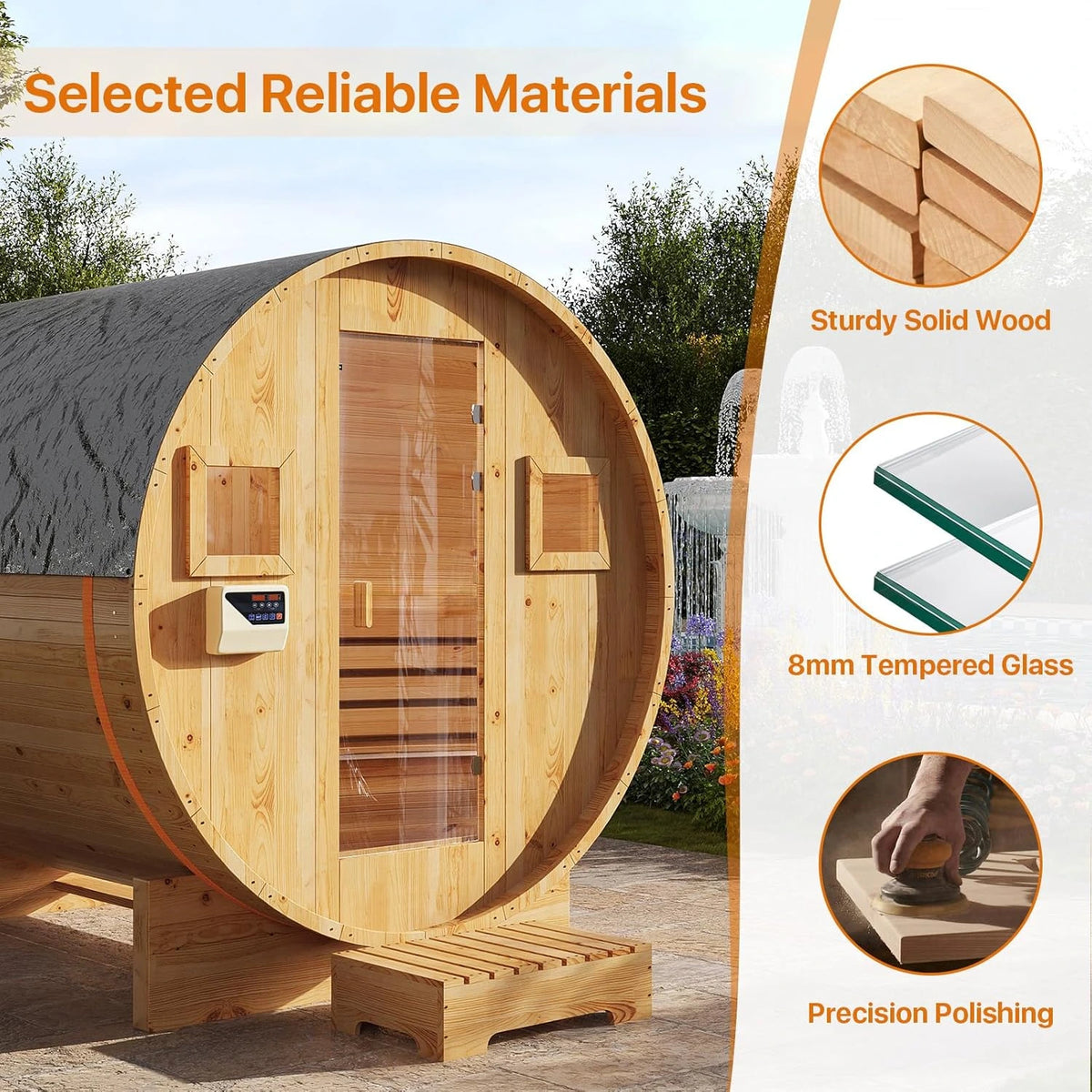 Outdoor Traditional Barrel Sauna — product view 3