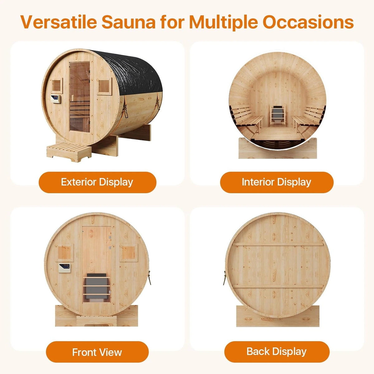 Outdoor Traditional Barrel Sauna — product view 6