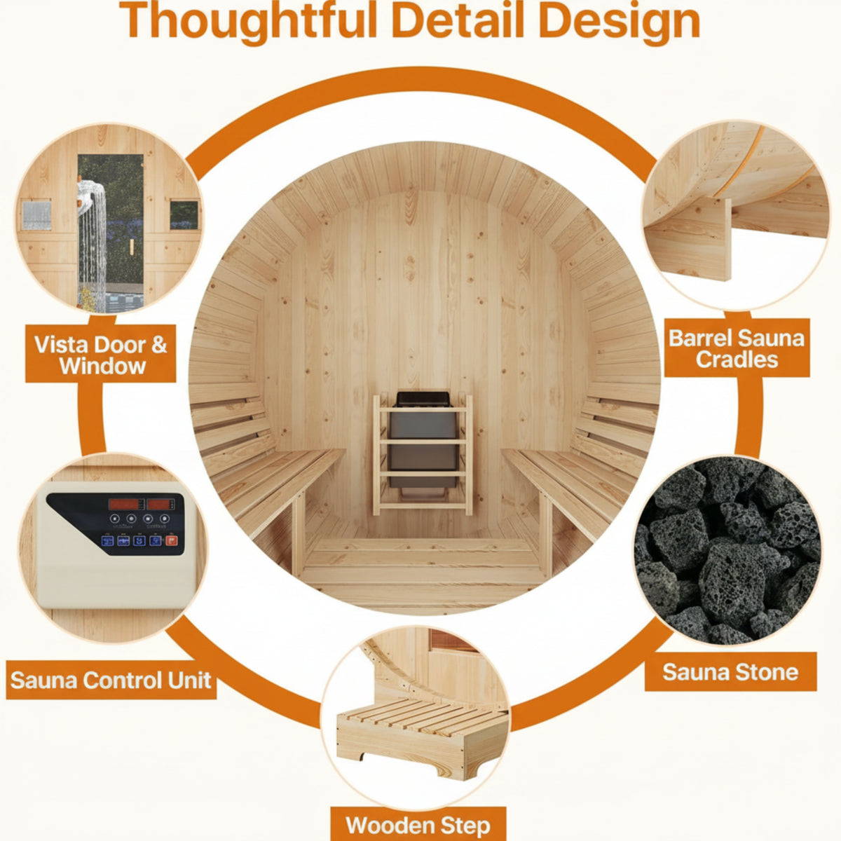 Outdoor Traditional Barrel Sauna — product view 9